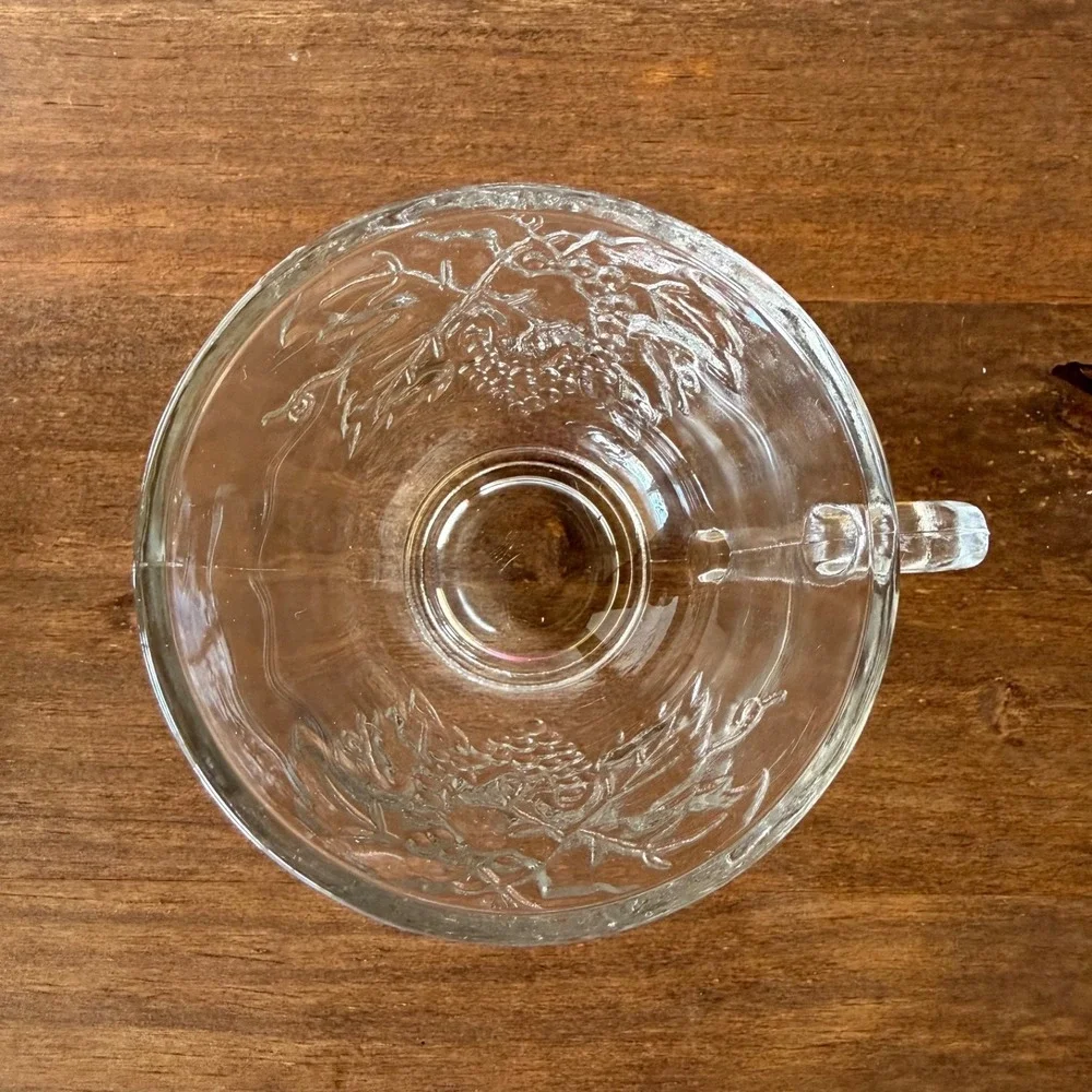 Vintage‎ Anchor Hocking Clear Grapevine Punch Cup Pressed Glass Mug